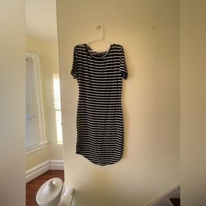 SHEIN Black and White Striped Mini Dress